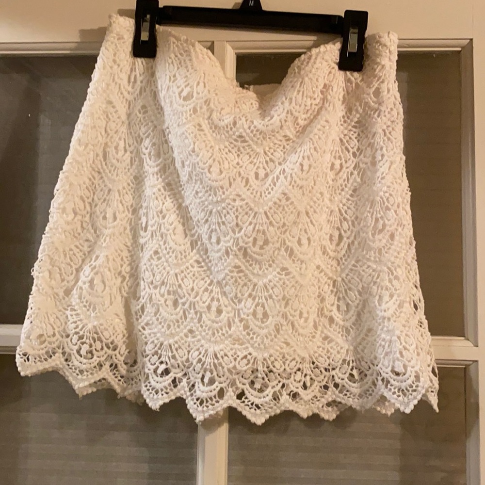 White mini skirt